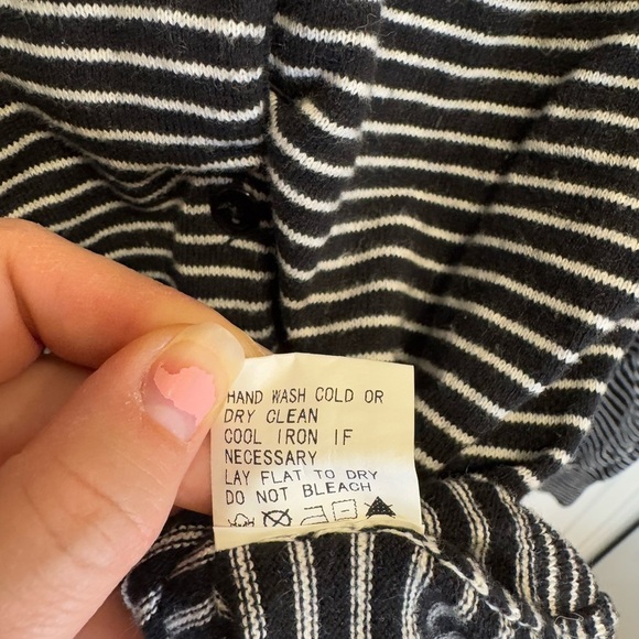 Fate Black and White Striped Button Down Cardigan V-Neck Women’s Size Small - Picture 8 of 12
